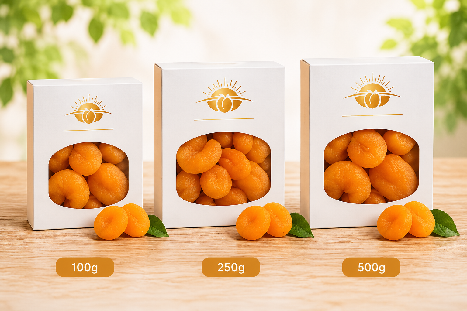 Sun of Anatolia 100g, 250g and 500g packaging